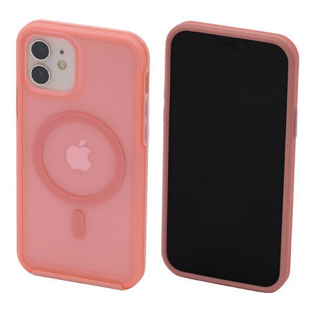 FixPremium - Tok Clear a MagSafe-el - iPhone 12 és 12 Pro, peach pink