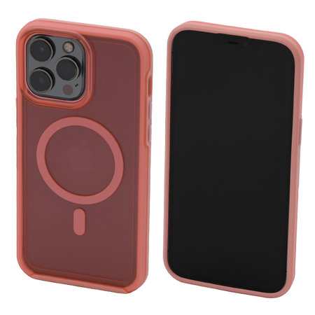 FixPremium - Tok Clear a MagSafe-el - iPhone 13 Pro Max, peach pink