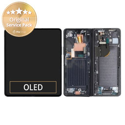 Samsung Galaxy Z Fold 5 F946B - LCD Kijelző + Érintőüveg + Keret (Phantom Black) - GH82-31842A Genuine Service Pack