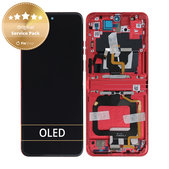Motorola Razr 40 Ultra - LCD Kijelző + Érintőüveg + Keret (Viva Magenta) - 5D68C22598 Genuine Service Pack