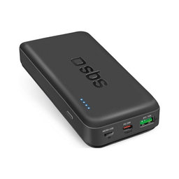 SBS - PowerBank 20 000 mAh, USB-C, USB PowerDelivery 20W, čierna
