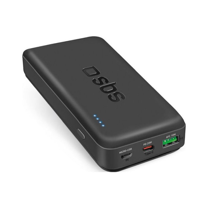 SBS - PowerBank 20 000 mAh, USB-C, USB PowerDelivery 20W, fekete