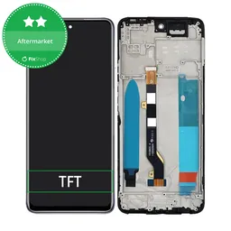 Infinix Hot 11S NFC - LCD Kijelző + Érintőüveg + Keret (Polar Black) TFT