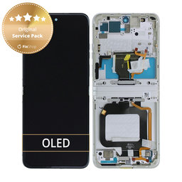 Motorola Razr 40 - LCD Kijelző + Érintőüveg + Keret (Vanilla Cream) - 5D68C22835 Genuine Service Pack