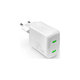 PURO - Töltőadapter MiniPro 2x USB-C, GaN, 35W, fehér