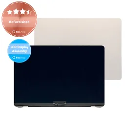 Apple MacBook Air 13" M2 A2681 (2022) - LCD Kijelző + Előlapi Üveg + Fedőlap (Starlight) Refurbished