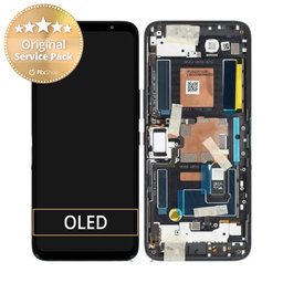 Asus ROG Phone 6 AI2201_C, 6 Pro AI2201_D - LCD Kijelző + Érintőüveg + Keret (Phantom Black) - 90AI00B5-R20020 Genuine Service Pack