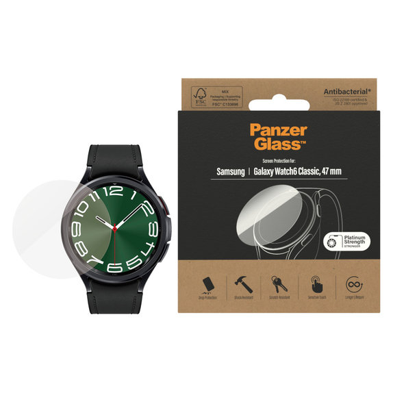 Edzett üveg Flat Glass AB Samsung Galaxy Watch6 47 mm készülékhez, Átlátszó, PanzerGlass