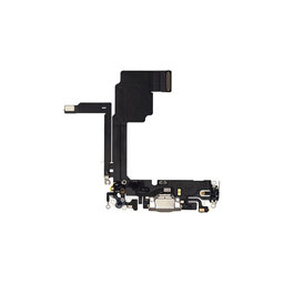 Apple iPhone 15 Pro - Töltő Csatlakozó + Flex Kábelek (Natural Titanium)