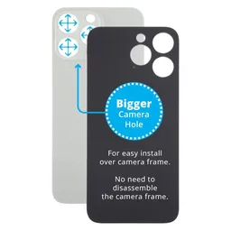 Apple iPhone 15 Pro Max - Hátsó Ház Üveg Nagyobb Kamera Nyílással (Natural Titanium)