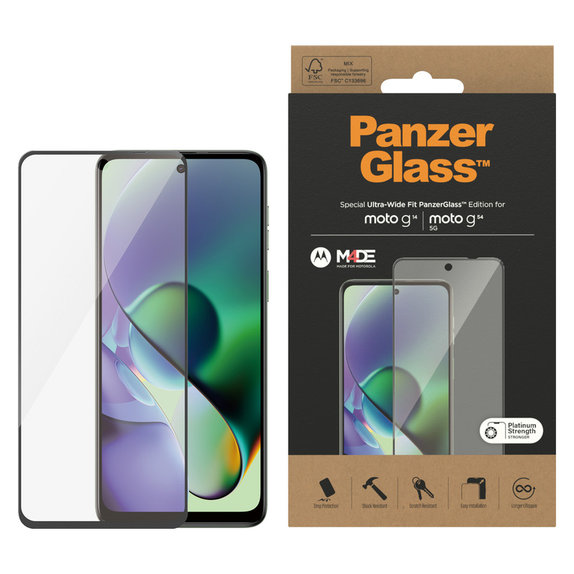 Edzett üveg UWF Motorola Moto G14/G54 5G készülékhez, Fekete, PanzerGlass
