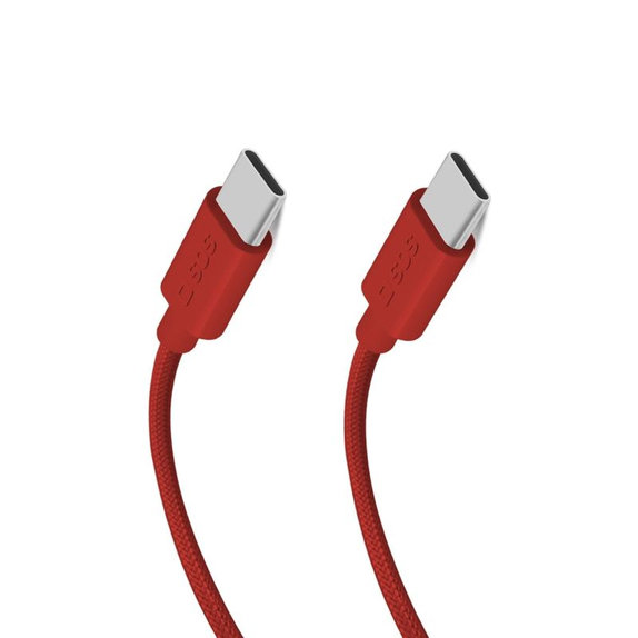 SBS - Kábel USB-C/USB-C, 60W, PD, 1.5m, piros