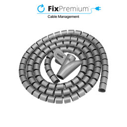 FixPremium - Kábelrendező - cső (10mm), 2M hosszú, szürke