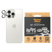 Kameralencse-védő Hoops iPhone 15 Pro/15 Pro Max készülékhez, White Metal, PanzerGlass