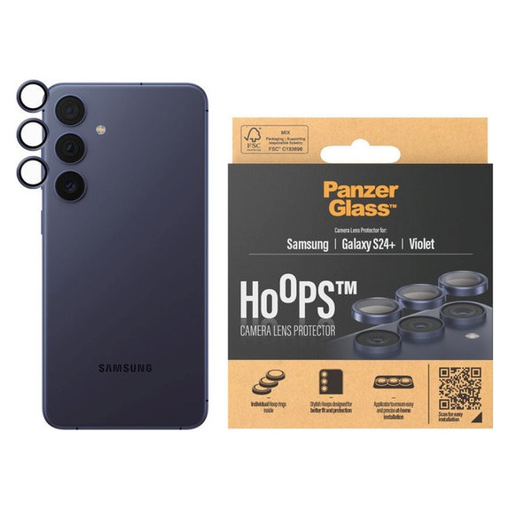 Kameralencse-védő Hoops Samsung Galaxy S24+ készülékhez, Lila, PanzerGlass