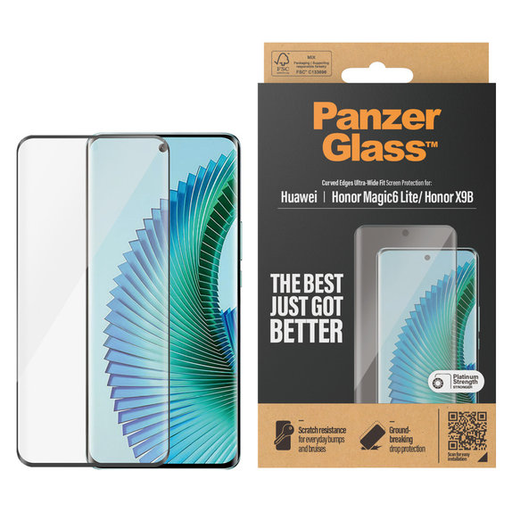 Edzett üveg UWF Honor Magic6 Lite készülékhez, Fekete, PanzerGlass