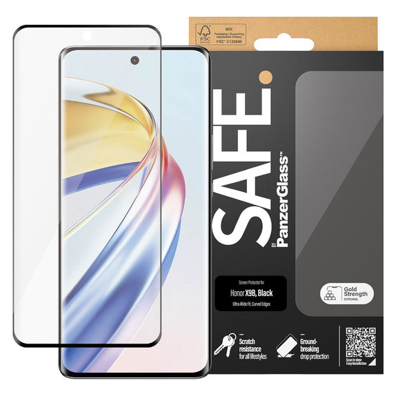 Edzett üveg UWF Honor Magic6 Lite készülékhez, Fekete, SAFE by PanzerGlass