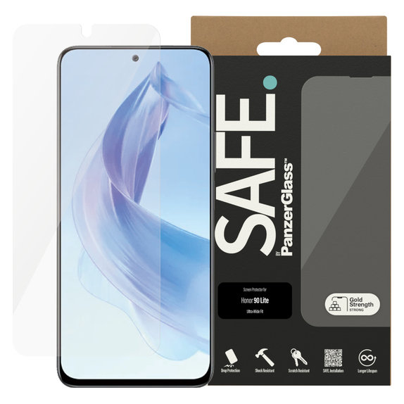 Edzett üveg UWF Honor 90 Lite készülékhez, Fekete, SAFE by PanzerGlass