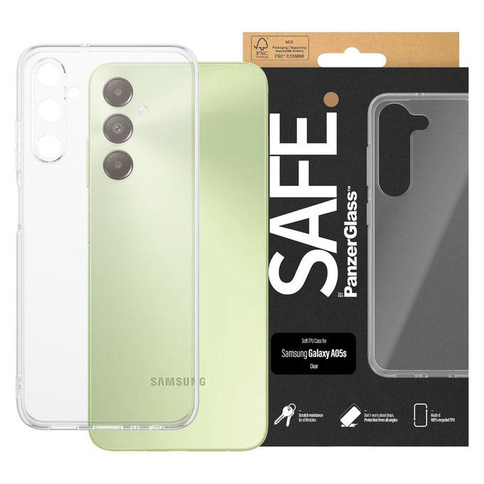 Tok TPU Samsung Galaxy A05s készülékhez, Átlátszó, SAFE by PanzerGlass