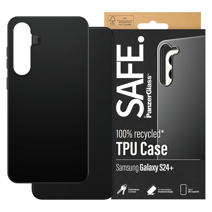 Tok TPU Samsung Galaxy S24+ készülékhez, Fekete, SAFE by PanzerGlass