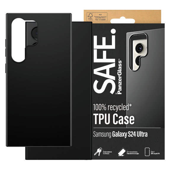 Tok TPU Samsung Galaxy S24 Ultra készülékhez, Fekete, SAFE by PanzerGlass