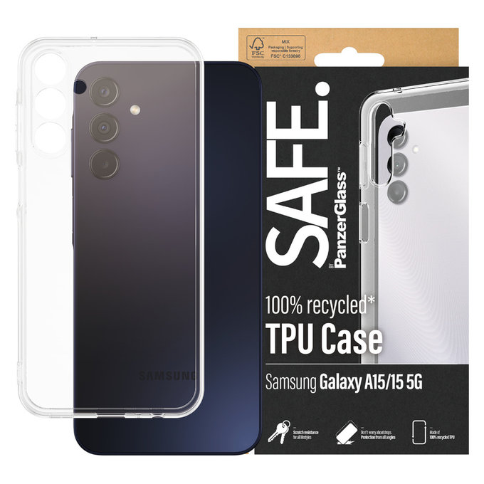 Tok TPU Samsung Galaxy A15/A15 5G készülékhez, Átlátszó, SAFE by PanzerGlass