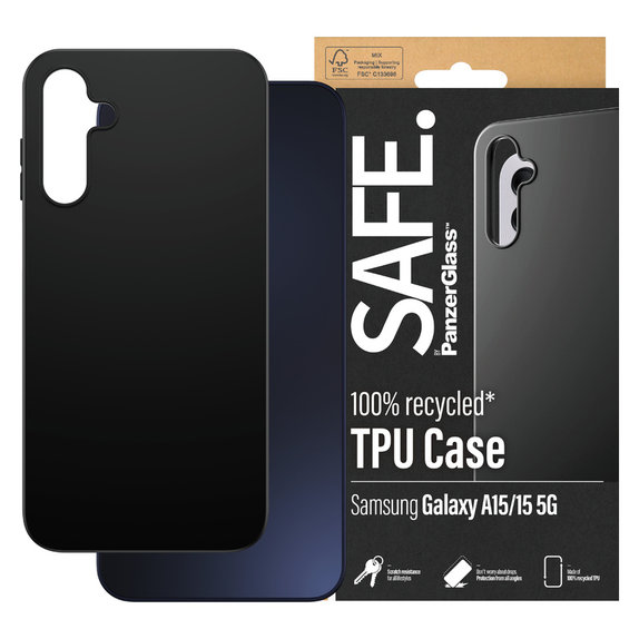 Tok TPU Samsung Galaxy A15/A15 5G készülékhez, Fekete, SAFE by PanzerGlass