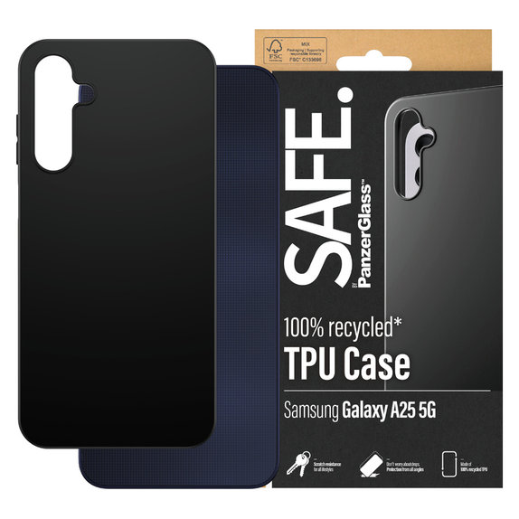 Tok TPU Samsung Galaxy A25 5G készülékhez, Fekete, SAFE by PanzerGlass