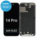 Kijelző Soft OLED iPhone 14 Pro, Érintőüveg kerettel, FixPremium