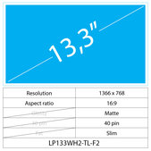 13.3 LCD Slim Matt 40 pin WXGA HD