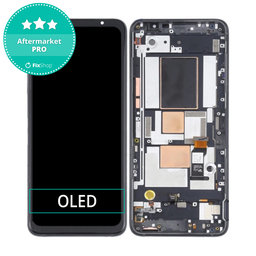 Asus ROG Phone 5 ZS673KS - LCD Kijelző + Érintőüveg + Keret (Phantom Black) OLED