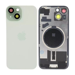 Apple iPhone 15 - Hátsó üveg + Kamera lencse + Fémlemez + Magsafe mágnes (Green)