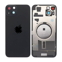 Apple iPhone 15 Plus - Hátsó üveg + Kamera lencse + Fémlemez + Magsafe mágnes (Black)