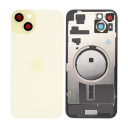 Apple iPhone 15 Plus - Hátsó üveg + Kamera lencse + Fémlemez + Magsafe mágnes (Yellow)