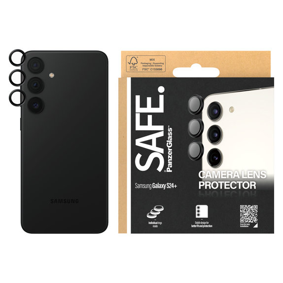 Kameralencse-védő Samsung Galaxy S24+ készülékhez, Fekete, SAFE by PanzerGlass