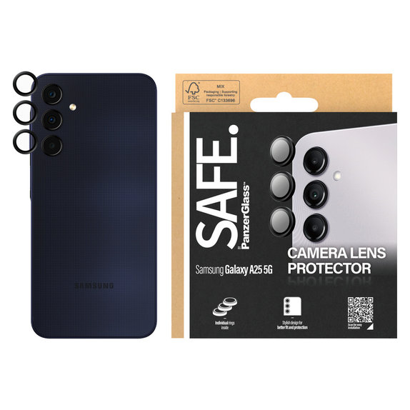 Kameralencse-védő Samsung Galaxy A25 5G készülékhez, Fekete, SAFE by PanzerGlass
