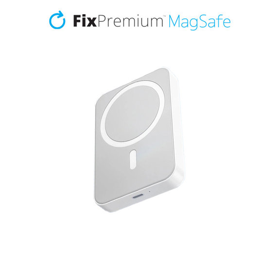 FixPremium - MagSafe PowerBank Állvánnyal 5000mAh, fehér
