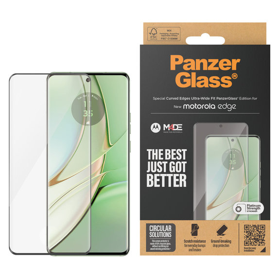 Edzett üveg UWF Motorola Edge 50 Pro készülékhez, Fekete, PanzerGlass