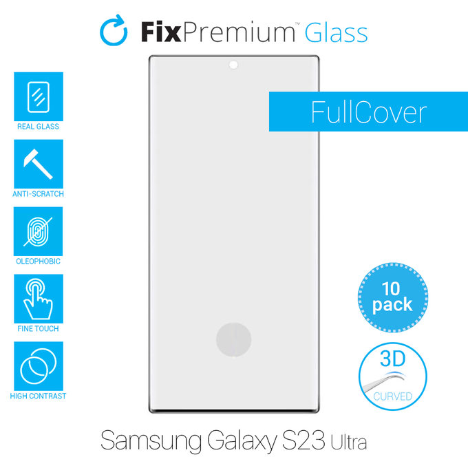 FixPremium FullCover Glass - Edzett üveg - Samsung Galaxy S23 Ultra (10 Pack)