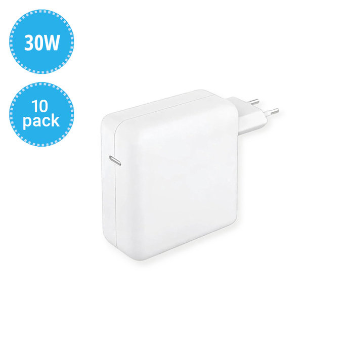 USB-C töltőadapter, 30W, Apple-kompatibilis, 10 pack