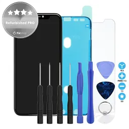 Apple iPhone 11 - LCD Kijelző + Érintőüveg + Keret (Black) Refurbished PRO + Ragasztó LCD Kijelzőhöz + Edzett Üveg + Szerszámkészlet - Multipack