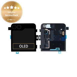 Samsung Galaxy Z Flip 6 F741B - LCD Kijelző + Érintőüveg + Keret (Külső) (Crafted Black) - GH97-30012E Genuine Service Pack