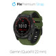 FixPremium - Két színű szilikonszíj Garminhoz (QuickFit 22mm), sötétzöld