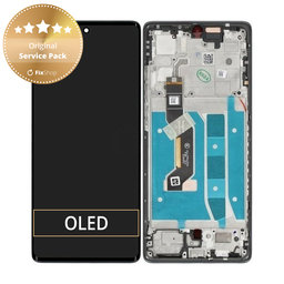 Motorola Moto G85 5G - LCD Kijelző + Érintőüveg + Keret (Urban Grey) - 5D68C24854 Genuine Service Pack