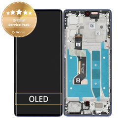 Motorola Moto G85 5G - LCD Kijelző + Érintőüveg + Keret (Cobalt Blue) - 5D68C24856 Genuine Service Pack