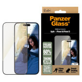 Edzett üveg UWF Eyecare applikátorral iPhone 16/15 készülékhez, Fekete, PanzerGlass