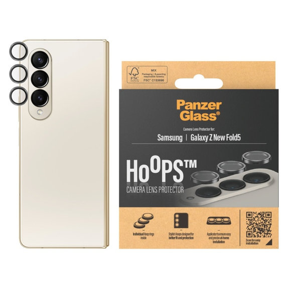 Hoops Kameralencse-védő Samsung Z Fold6 készülékhez, Fekete, PanzerGlass