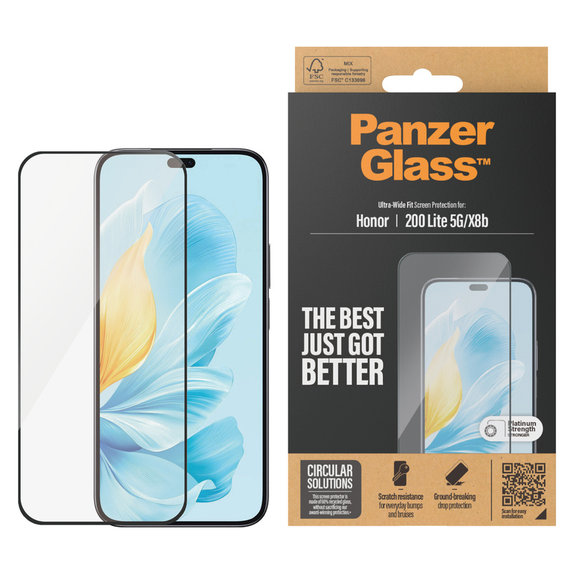 Edzett üveg UWF Honor 200 Lite készülékhez, Fekete, PanzerGlass