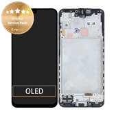 Samsung Galaxy A16 5G - LCD Kijelző + Érintőüveg + Keret (Blue Black) - GH82-36143A Genuine Service Pack