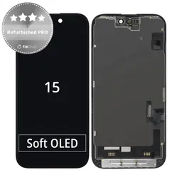 Apple iPhone 15 - LCD Kijelző + Érintőüveg + Keret Refurbished PRO